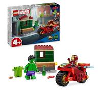 LEGO Marvel Iron Man con Moto y Hulk Juguete de Construcción Infantil con Minifiguras de Superhéroes Vengadores, Juego de Colección con Vehículo, Regalo para Niños y Niñas de 4 Años o Más 76287