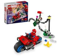 LEGO Marvel Motorcycle Chase: Spider-Man vs. Doc Ock, juguete para construir para niños con cañones y lanzadores de telarañas, 2 minifiguras de Marvel, juguete de superhéroe, regalo para niños y niñas