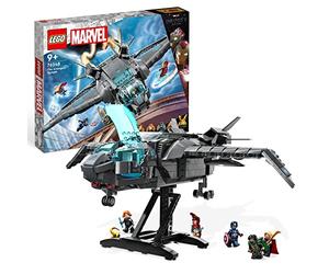 LEGO Marvel Quinjet de los Vengadores, Avión de Juguete para Construir, Minifiguras de Viuda Negra, Thor, Capitán América, Iron Man y Loki, Infinity Saga, Regalo de Niños y Niñas de 9 Años o Más 76248