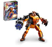 LEGO Marvel Rocket Mech Armor Set 76243, Guardianes de la Galaxia mapache figura de acción construible, juguete de figura de acción para construir Vengadores, idea de regalo coleccionable para niños