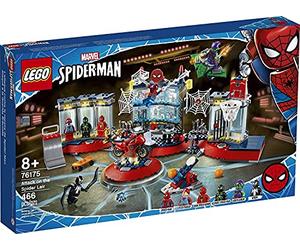 LEGO Marvel Spider-Man Attack on The Spider Lair 76175 Cool Building Toy, Featuring The Spider-Man Headquarters; Includes Spider-Man, Green Goblin and Venom Minifigures, New 2021 (466 Pieces)