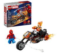 LEGO | Marvel Spider-Man vs. Moto del Motorista Fantasma - Superhéroe de Juguete con Maqueta de Moto, 2 Minifiguras, Telaraña y Fuego - Regalo para Niños de 6+ Años - 76335