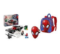 LEGO Marvel Spider-Man Mech vs Anti-Venom - Figura Articulada con 2 Minifiguras, Marvel Mochila Mask 24×27 cm 6L Rojo Spiderman