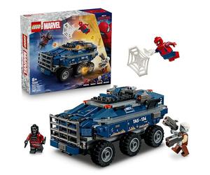 LEGO | Marvel Spider-Man: Persecución del Furgón Penitenciario - Coche Blindado de Juguete de Superhéroes y 4 Minifiguras Inc. Tombstone y Tarántula - Regalo para Niños de 8+ Años y Fans - 76349
