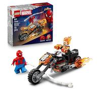 LEGO | Marvel Spider-Man vs. Moto del Motorista Fantasma - Superhéroe de Juguete con Maqueta de Moto, 2 Minifiguras, Telaraña y Fuego - Regalo para Niños de 6+ Años - 76335