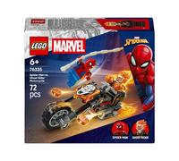 LEGO | Marvel Spider-Man vs. Moto del Motorista Fantasma - Superhéroe de Juguete con Maqueta de Moto, 2 Minifiguras, Telaraña y Fuego - Regalo para Niños de 6+ Años - 76335