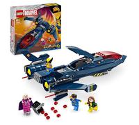 LEGO Marvel X-Jet de los X-Men, Avión de Juguete, Maqueta de construcción de Caza con Minifiguras de Superhéroes: Lobezno, Magneto, Cíclope y Pícara, Regalo para Niños y Niñas de 8 Años o Más 76281