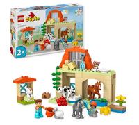 LEGO Mi Ciudad Duplo Cuidado de Animales en la Granja - Juguete Montessori para Bebés - Casa con Figuras de Animales Inc. Caballos, Vacas y Gallina - Regalo para Niñas y Niños de 2+ Años 10416