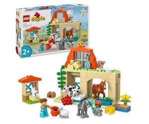 LEGO Mi Ciudad Duplo Cuidado de Animales en la Granja - Juguete Montessori para Bebés - Casa con Figuras de Animales Inc. Caballos, Vacas y Gallina - Regalo para Niñas y Niños de 2+ Años 10416