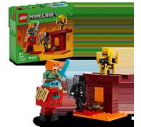 LEGO Minecraft La Batalla de Lava del Inframundo - Juego Interactivo con Figura de Alex y Criaturas Inc. Esqueleto, Blaze y Lavagante - Regalo Gamer para Niños y Niñas de 6+ Años 21266