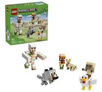 LEGO Minecraft Ataque del Jinete Avícola en el Desierto - 6 Figuras inc. Golem de Hierro, Lobo Bebé y Gallina de Juguete - Decoración del Dormitorio - Regalo Gamer para Niños y Niñas de 9+ Años -21592