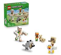 LEGO Minecraft Ataque del Jinete Avícola en el Desierto - 6 Figuras inc. Golem de Hierro, Lobo Bebé y Gallina de Juguete - Decoración del Dormitorio - Regalo Gamer para Niños y Niñas de 9+ Años -21592