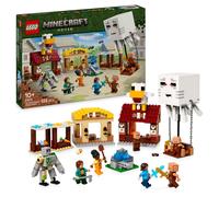LEGO Minecraft El Ataque a la Aldea del Globo de Ghast 21273 | Juguetes para niños de 10+ años, casa de Steve, figura de Golem de Hierro y función dinamita, regalo gamer, 555 piezas