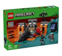 LEGO Minecraft La Batalla Contra el Wither - Juguete Interactivo con Figuras de Guerrero Carmesí, Lavagante, Cubo de Magma y 2 Esqueletos de Wither - Regalo Gamer para Niños y Niñas de 8+ Años - 21590