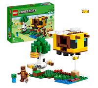 LEGO Minecraft La Cabaña-Abeja, Casa de Juguete para Niños y Niñas de 8 Años, Granja, Minifiguras Animales y Zombie, Idea de Regalo para Fans del Videojuego 21241