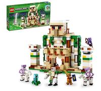 LEGO Minecraft La Fortaleza del Golem de Hierro, Castillo de Juguete Que se Transforma en Gran Figura con 7 Personajes incluídos Caballero de Cristal, Jinetes Esqueléticos y un Creeper Cargado 21250