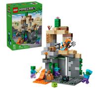 LEGO Minecraft La Mazmorra de Zombis - Juguete Interactivo con Minifigura de Errante, 3 Figuras de Zombis, Limo y Mesa de Trabajo - Regalo Gamer para Niños y Niñas de 8+ Años - 21587