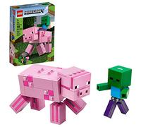 LEGO Minecraft Pig BigFig and Baby Zombie Character 21157 Cool Buildable Play-and-Display Toy Animal Figure for Kids, New 2020 (159 Pieces)