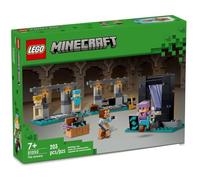 LEGO Minecraft The Armory - Juego de construcción, incluye figuras populares de Minecraft Alex y Armorsmith, juguete de acción para jugadores y niños, regalo para niños y niñas de 7 años en adelante,
