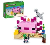 LEGO Minecraft The Axolotl House 21247 - Juego de juguetes de construcción, aventuras creativas en una colorida base subacuática, incluye un explorador de buceo, delfín, Drowned y más, juguete de