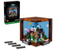LEGO Minecraft The Crafting Table, juego de construcción de videojuegos coleccionable con figuras de Minecraft, turbas y biomas, modelo de aniversario de 15 años, construye y muestra regalo de