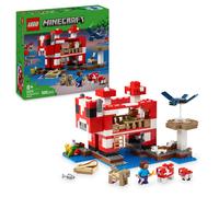 LEGO Minecraft La Casa-Champiñaca de Juguete - Kit de Construcción con Figura de Steve, Criaturas, Mesa de Trabajo y Granja de Juguete - Regalo Gamer para Niños y Niñas de 8+ Años 21270