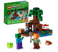 LEGO Minecraft The Swamp Adventure 21240, juguete de construcción con figuras de Alex y zombi en bioma, idea de regalo de cumpleaños para niños a partir de 8 años