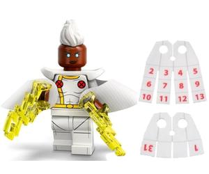 LEGO Minifigura de la serie 2 de Marvel: Minifigura de tormenta con capas de LEGO Calendar Man - Superheroes 71039