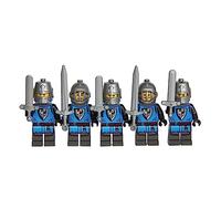 LEGO Minifiguras de caballero halcón caballero león Black Falcon Knights (5 caballeros halcones (gris), multicolor