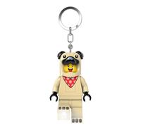LEGO Minifigures - Llavero de figura grande de 7,6 cm de alto, disfraz de pug (KE213H), color blanco, Blanco