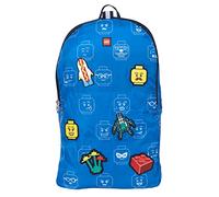 LEGO Mochila plegable de minifigura con 6 parches, icónica, Azul, Talla única, Mochila plegable
