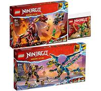 Lego Ninjago 71793 Wyldfires 71796 - Juego de 3 tropas de lava (71796, Duelo imperial contra el dragón elemental y bolsa de plástico Lloyd Suit Mech 30593)