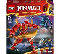 LEGO Ninjago Meca Elemental del Fuego de Kai, Figura Roja de Acción Articulada y Minifigura de Zane y 3 Personajes para el Juego de Batalla Ninja, Regalo para Niños y Niñas de 7 Años o Más 71808