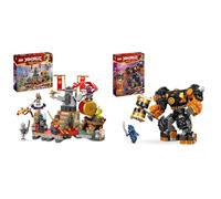 LEGO Ninjago Arena de Batalla del Torneo + Mech Elemental Tierra de Cole Set de Construcción Dragons Rising 71818 + 71806
