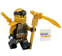 LEGO Ninjago: Minifigura Cristalizada Cole con Armas Doradas Duales