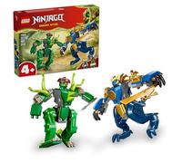 LEGO Ninjago Combate del Meca-Dragón de Jay - 2 Figuras de Acción, 2 Minifiguras Ninja, Catanas y Espadas de Juguete - Regalo de Cumpleaños para Niños de 4+ Años y Fans de la Serie - 71853