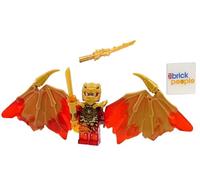 LEGO Ninjago Crystalized: Kai Golden Dragon Minifig con espada de fuego y espada de dragón