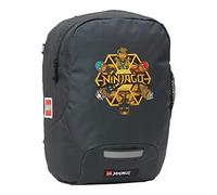 LEGO Ninjago Escuela, Mochila Escolar Materna Unisex niños, Negro y Dorado, 10L