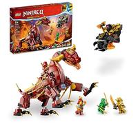 LEGO NINJAGO Heatwave Transforming Lava Dragon 71793 - Juego de juguetes de construcción, cuenta con un dragón ninja, un vehículo aerodeslizador y 5 minifiguras, juguete de dragón de lava para niños a