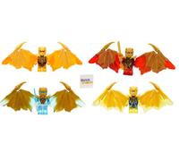 LEGO Ninjago - Juego combinado de dragón dorado cristalizado: Cole Jay Zane y Kai Minifiguras con armas