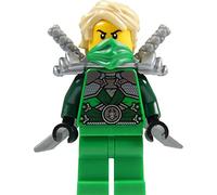LEGO® Ninjago: Lloyd Garmadon (Green Ninja) Minifigure with Shoulder Armor and Two katanas (Swords)