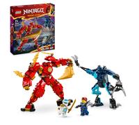 LEGO Ninjago Meca Elemental del Fuego de Kai, Figura Roja de Acción Articulada y Minifigura de Zane y 3 Personajes para el Juego de Batalla Ninja, Regalo para Niños y Niñas de 7 Años o Más 71808