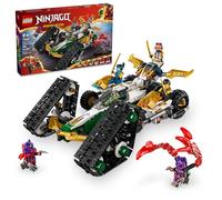 Lego Ninjago Ninja Team Combo Vehículo, 4 en 1 Ninja Playset para niños con Planeador, Corredor Todoterreno y 2 Juguetes de Motocicleta, Regalo de cumpleaños para niños y niñas, Juguete Ninja con 6
