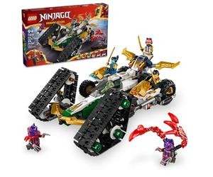 Lego Ninjago Ninja Team Combo Vehículo, 4 en 1 Ninja Playset para niños con Planeador, Corredor Todoterreno y 2 Juguetes de Motocicleta, Regalo de cumpleaños para niños y niñas, Juguete Ninja con 6