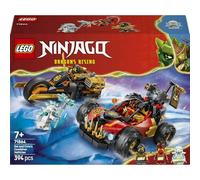 LEGO Ninjago Vehículos Combinables de Kai y Cole 71864 | Juguetes para niños de 7+ años, maquetas de coche y moto, 3 minifiguras con armas ninja, regalo de cumpleaños, 394 piezas