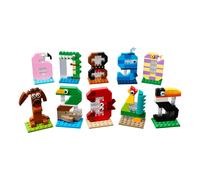 LEGO Números de Cumpleaños - Decoración para Tartas de Cumpleaños con Figuras de Animales inc. Perro y Flamenco de Juguete - Juego para Aprender a Contar - Regalo para Niños y Niñas de 6+ Años - 40807