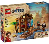 LEGO One Piece Cabaña del Pueblo Molino - Barco de Juguete - Minifiguras de Joven Luffy, Shanks y Makino - Accesorios Inc. Póster de Se Busca - Decoración Anime - Regalo para Niños de 8+ Años 75636