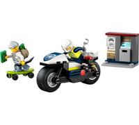 LEGO City Persecución en Moto de Policía - Juego Policial con Moto de Juguete, 2 Minifiguras, Cajero con Dinero y Monopatín - Regalo de Cumpleaños para Niños y Niñas de 4+ Años 60455