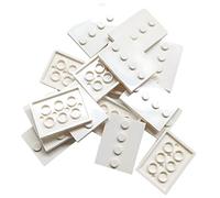 LEGO Piezas: azulejos modificados 3x4 con 4 clavos en el centro - Serie de coleccionista básica de presentación de figuras (paquete de 16) (blanco)