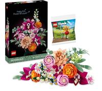 Lego Ramo de flores rosa con bolsa de plástico para regalo, ramo rosa a partir de 18 años, para adultos, ramo de flores rosas (10342)